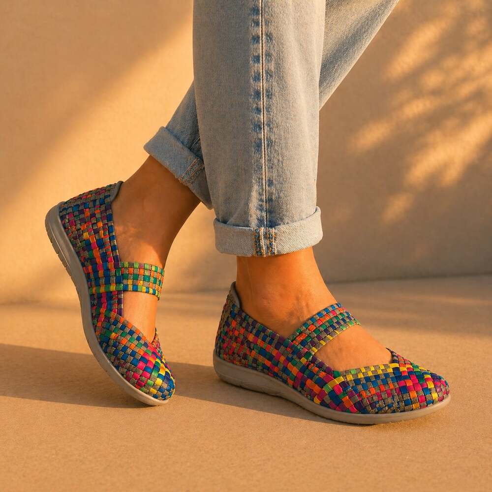 Bernie Mev Catwalk Rainbow Woven Mary Jane Flats Comfort Shoes EU 40 (9)